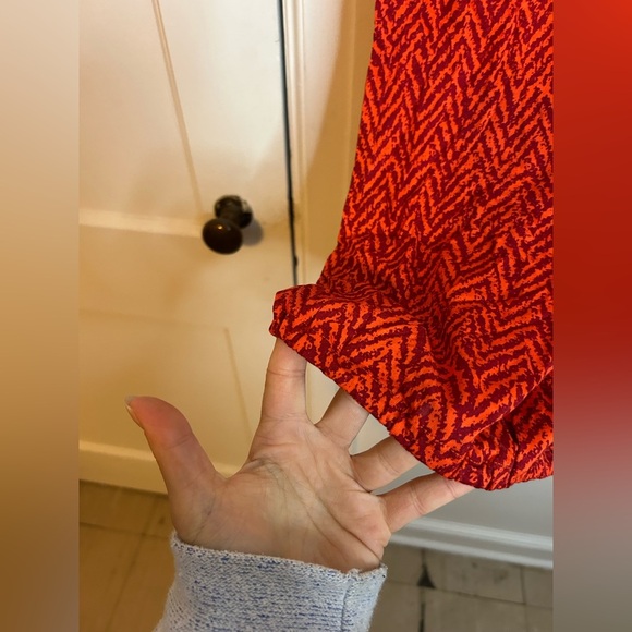 Nwt Loft Orange Chevron Elastic Waist Tank - Picture 4 of 5